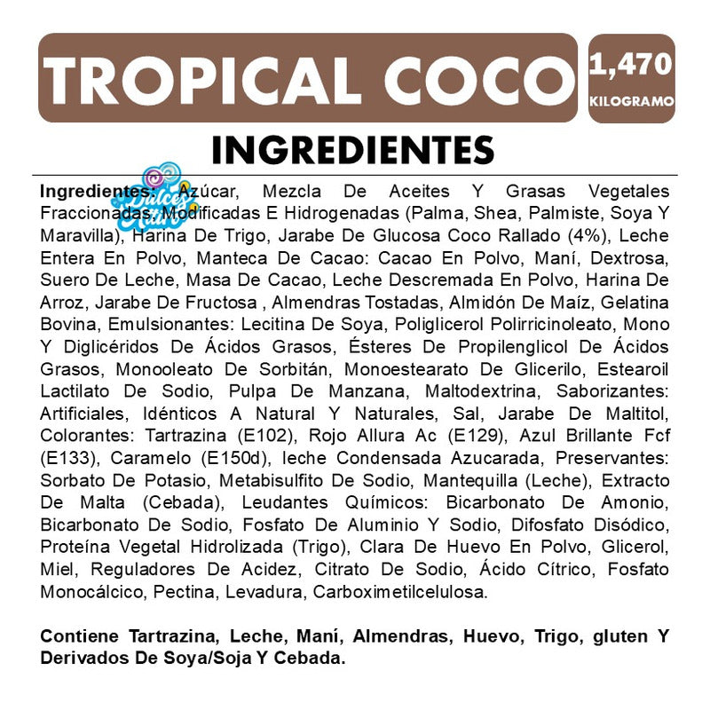 Tropical Coco De Arcor Chocolate (caja Con 1,470kg)