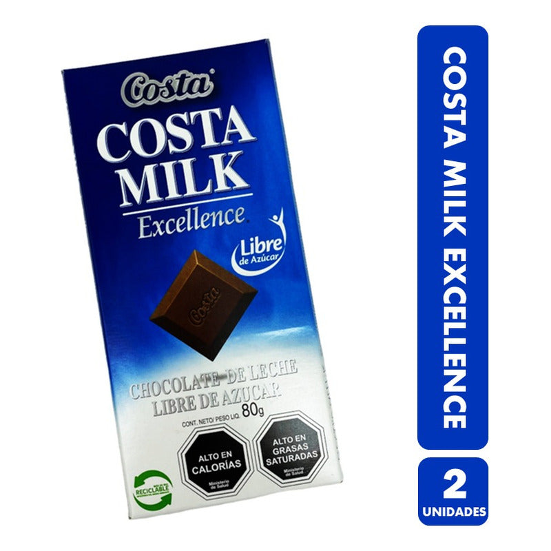 Chocolate Costa Milk Excellence, De Costa - Pack De 2 Barras