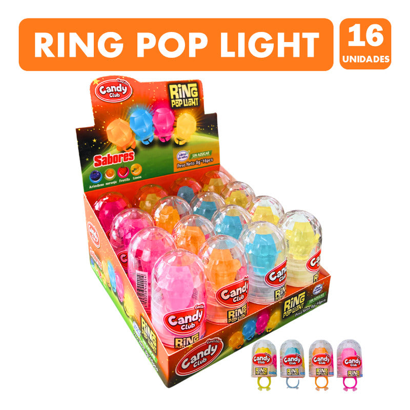 Ring Pop Light - Anillos De Caramelo Con Luz (caja Con 16un)