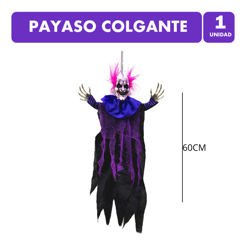Payaso Colgante Para Decoración Halloween De 60cm - Deco