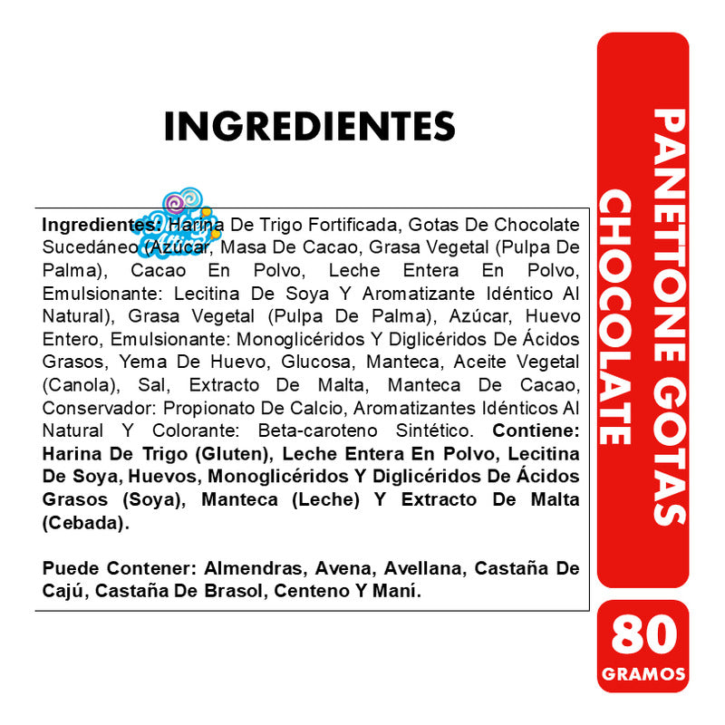 Paneton De Navidad Con Gotas De Chocolate (contiene 80gr)