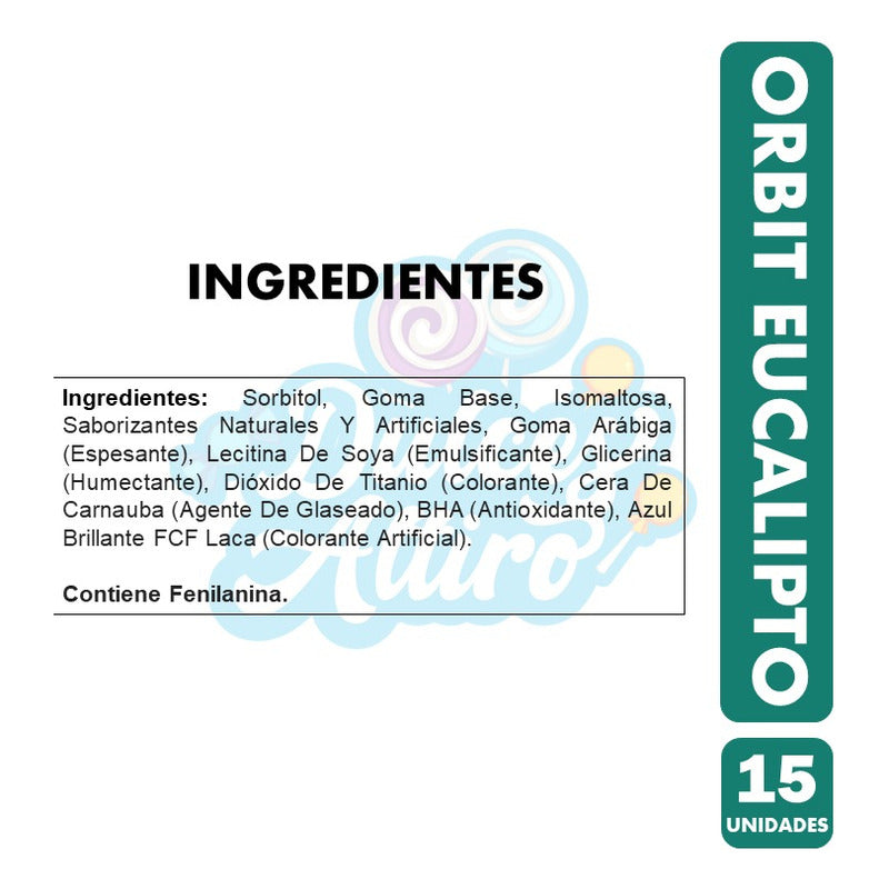 Orbit Chicle De Eucalipto- Sin Azúcar (caja Con 15 Unidades)
