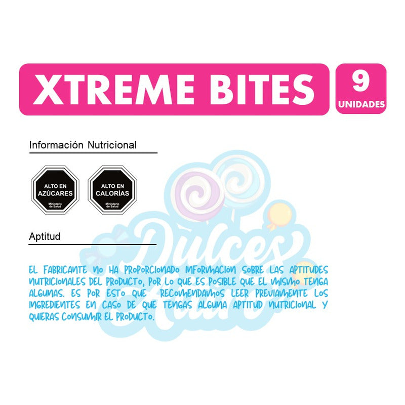 Chupa Chups Xtremes Bites Sabores Frutales (pack De 9uni)