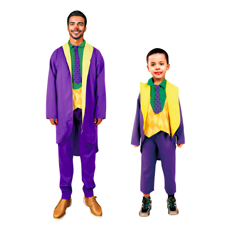 Disfraz Papá E Hijo De Payaso Loco Noche De Halloween Lila M