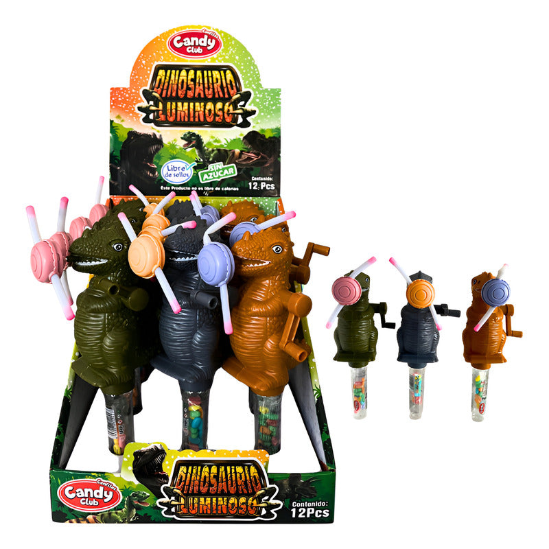 Juguetes Para Cumpleaños - Dinosaurio Luminoso (caja 12 Un)
