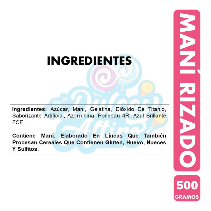 Maní Rizado Fruna - Maní Confitado (bolsa De 500 Gramos)