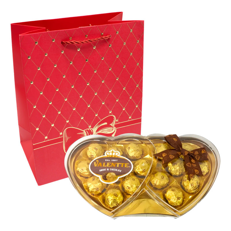 Bombones Valentte En Caja Forma De Corazones + Bolsa Regalo