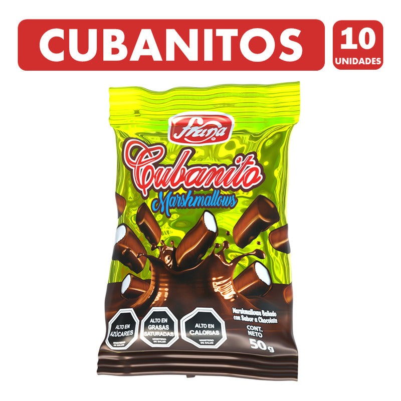 Cubanitos Fruna- Malvavisco De Chocolate (pack Con 10 Unid)