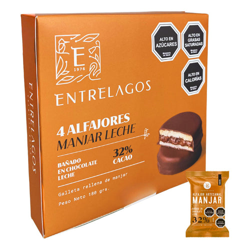 Alfajor Artesanal Chocolate Y Manjar Entrelagos 32% Cacao