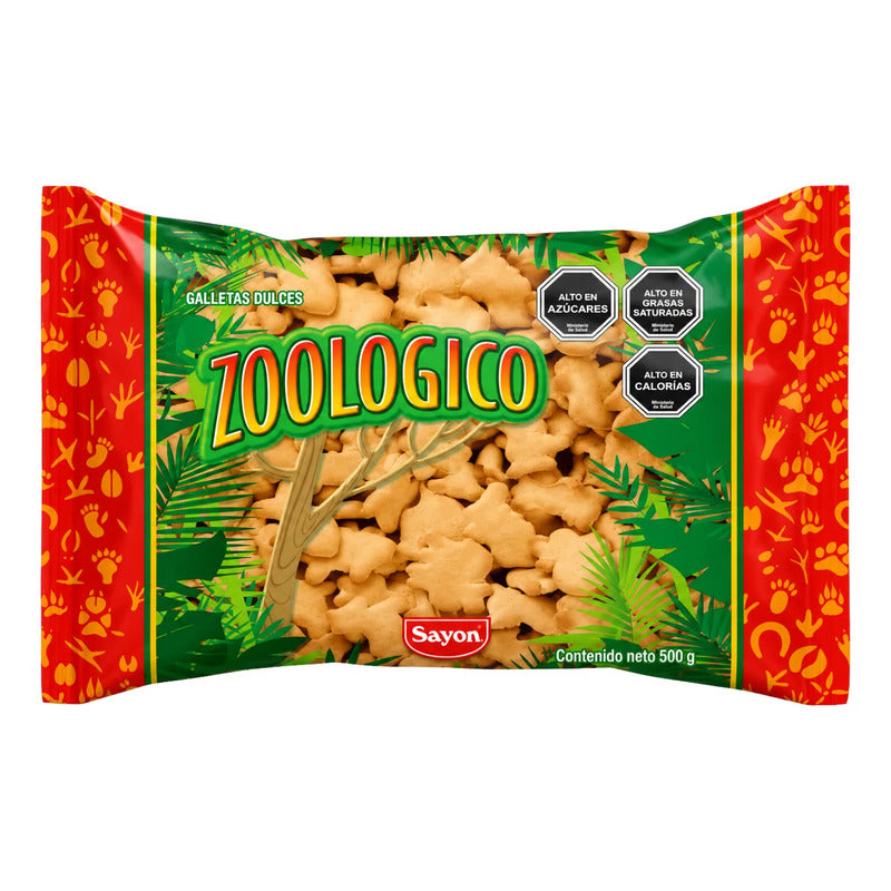 Galletas Zoológico Sayon Dulces Figuras Animales Bolsa 500g
