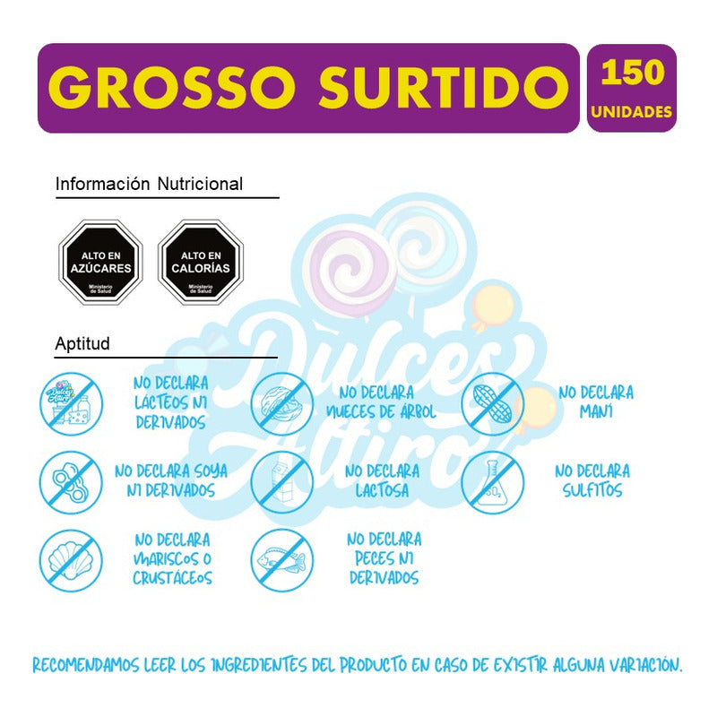 Chicle Grosso Sabores Surtidos(caja Con 150 Gomas De Mascar)