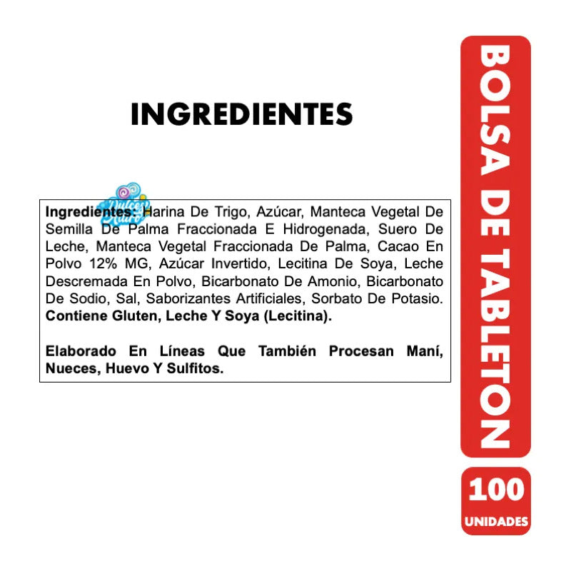 Tableton - Galletas Cubiertas Sabor Chocolate De Fruna 100un
