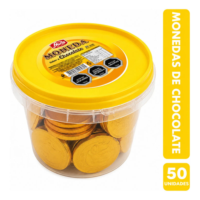 Monedas Sabor Chocolate De Fruna - Pote Con 50 Unidades
