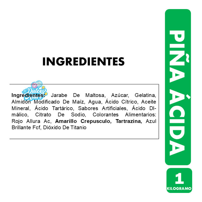 Gomitas Por Mayor - Piñas Acidas De Nicoland (bolsa De 1kg)