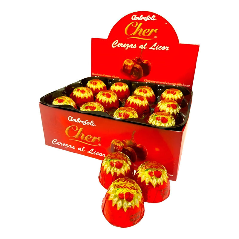 Bombones Cerezas Al Cognac  (display Con 24 Bombones)