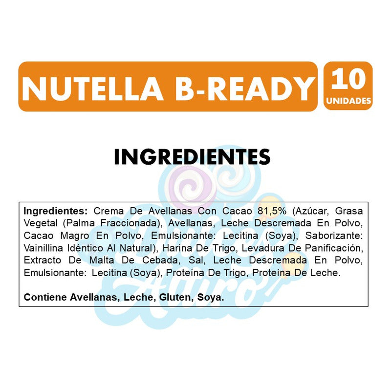 B-ready Oblea Rellena Con Crema De  Nutella (caja Con 10 Un)