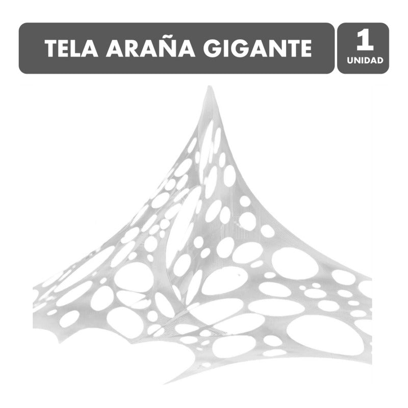 Tela De Araña Gigante Para Halloween Blanca Con Hoyos (5mts)