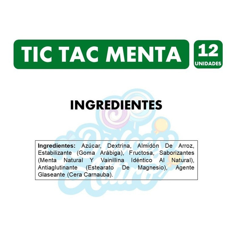 Caramelo Tic Tac Menta (caja Con 12 Unidades)