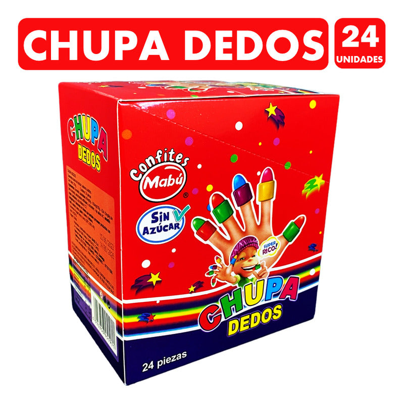 Chupa Dedos - Caramelos Sin Azúcar - Sabores Surtidos (24u)