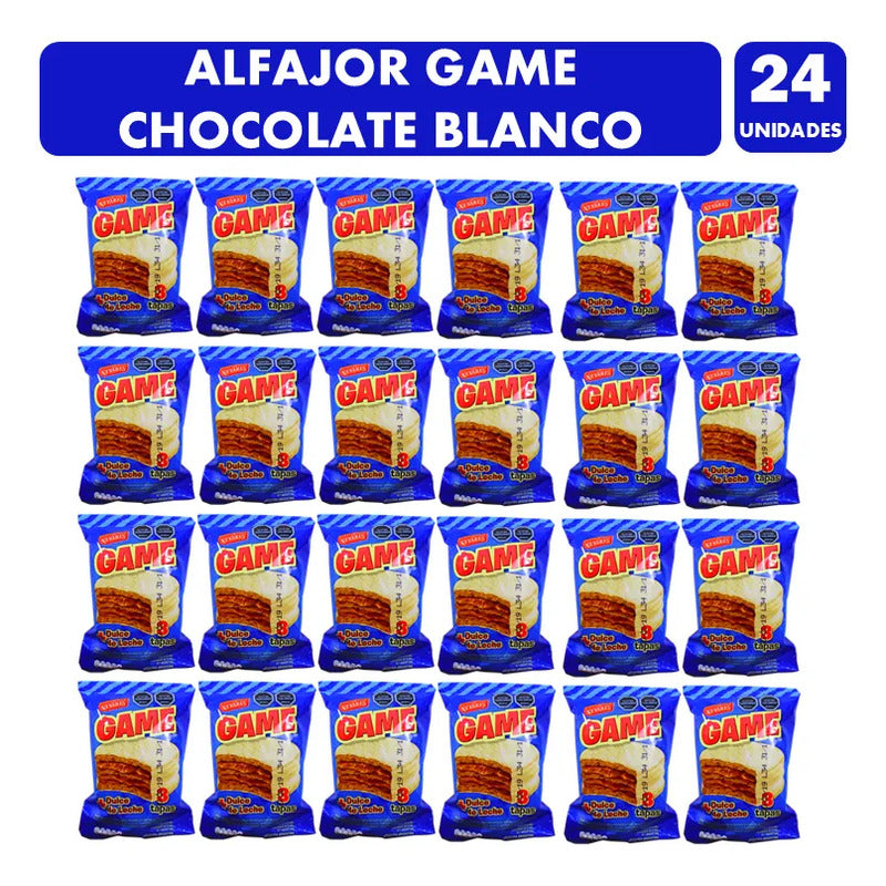 Alfajor De Chocolate Blanco Game De Nevares (caja Con 24 Un)
