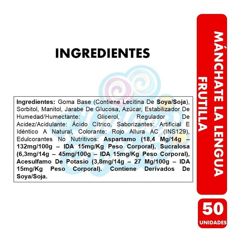 Arcor Mánchate La Lengua Sabor Frutilla(display 50 Unidades)