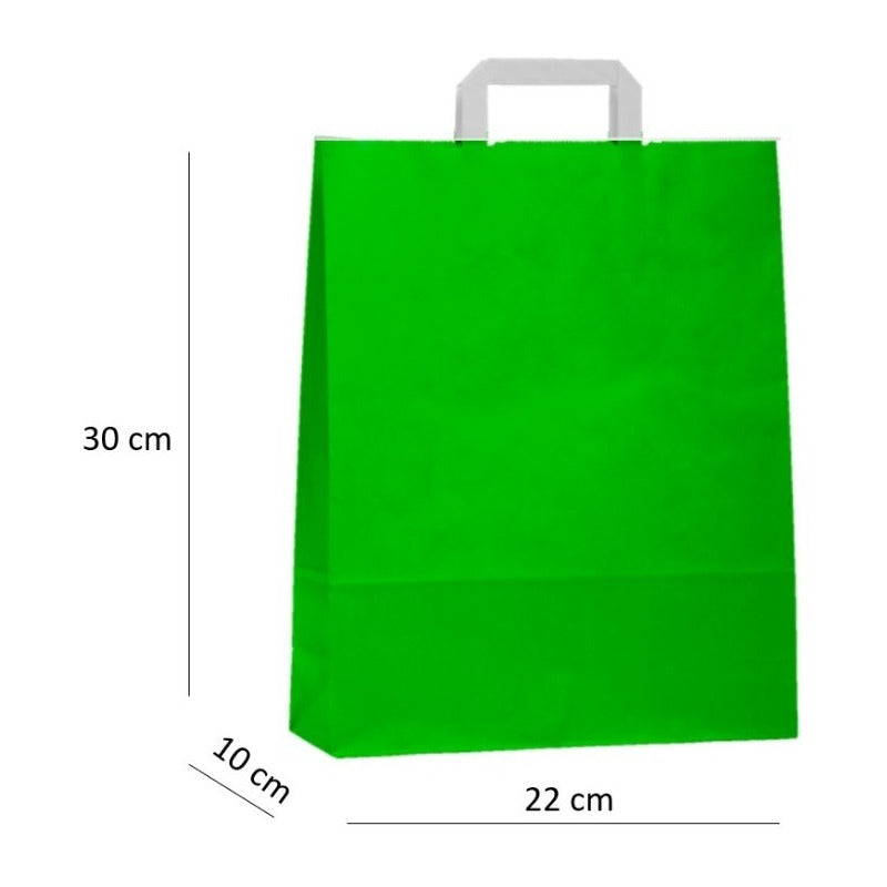 Bolsas De Papel Kraft 22x30x10cm, Con Manilla (50 Unidades)