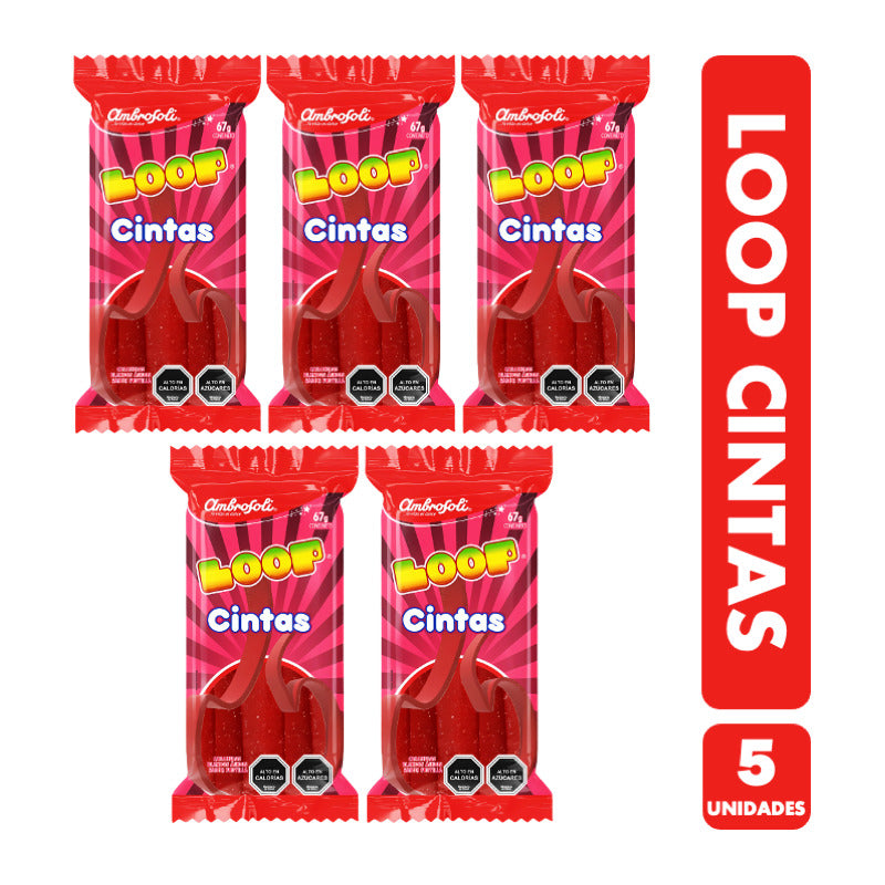 Loop Cintas - Gomitas Sabor Frutilla Ácida (pack De 5 Uni)