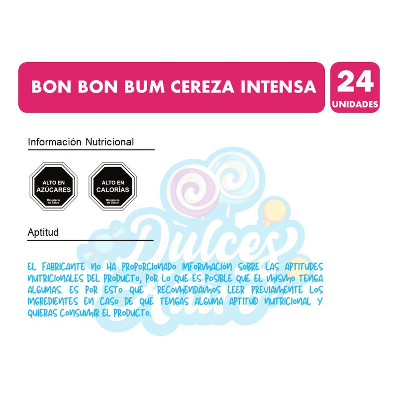 Bon Bon Bum Sabor Cereza Intensa - Coyac´s (bolsa Con 24 Un)