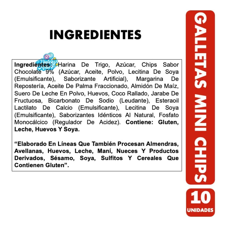 Galletas Mini Chips De Costa Para Colación (10 Unidades)