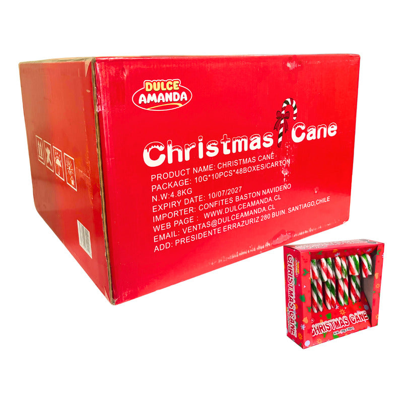 Bastones Dulces Navideños Por Mayor - Caja Con 48 Unidades