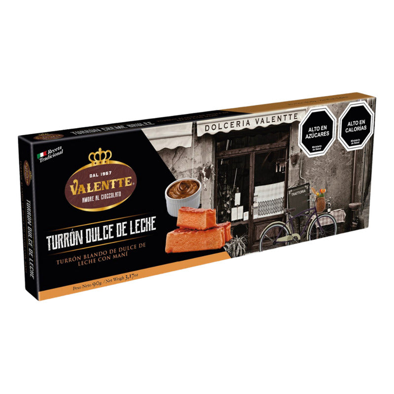Turrón De Maní Dulce De Leche Valentte (barra Con 90 Gramos)