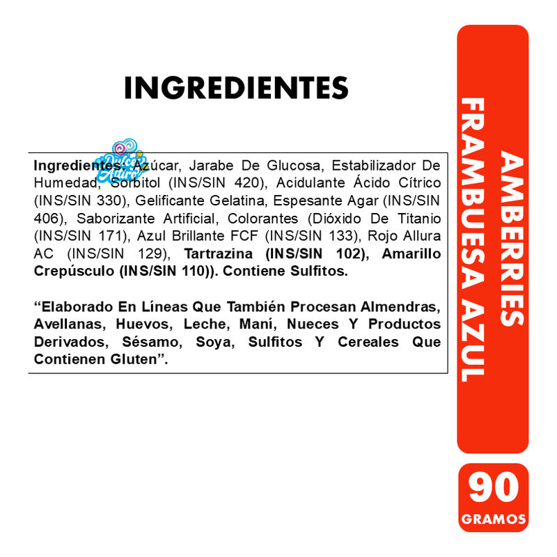 Gomitas Amberries Frambuesa Azul De Ambrosoli (90 Gramos)