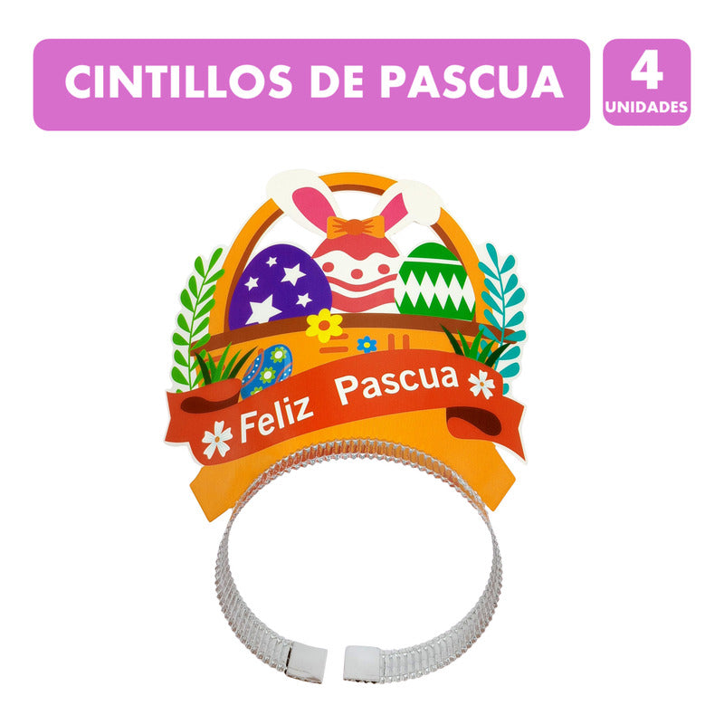 Cintillos Feliz Pascua -  Pack Contiene 4 Unidades