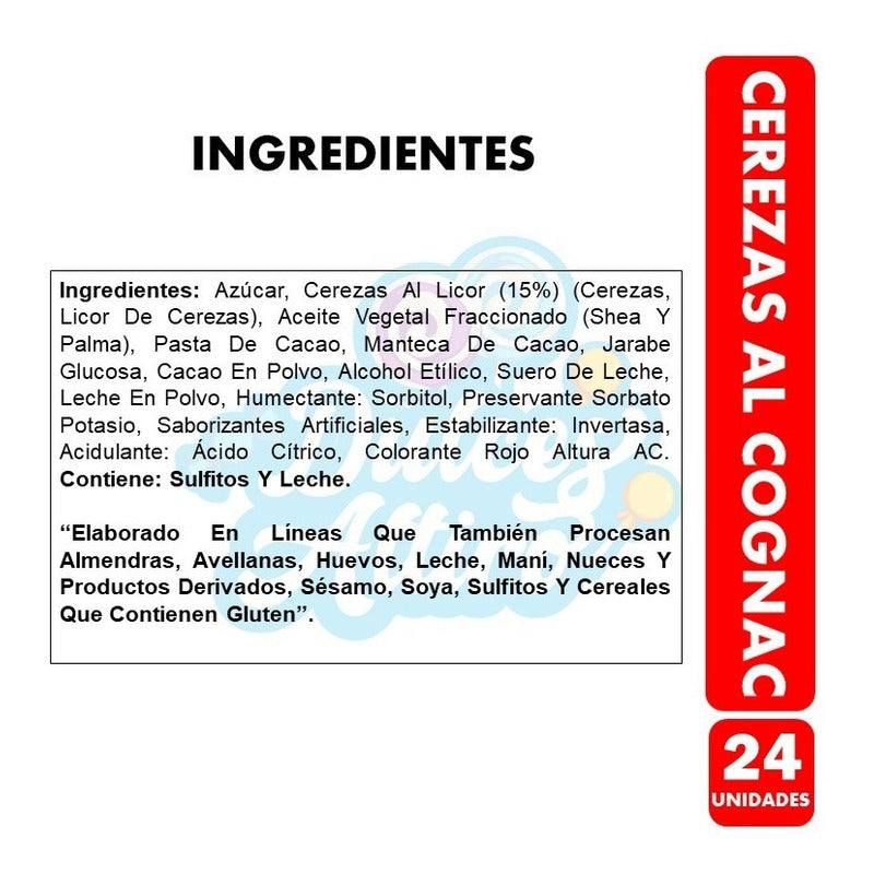 Bombones Cerezas Al Cognac  (display Con 24 Bombones)