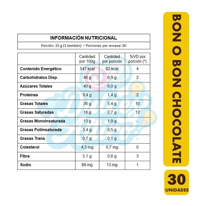 Bon O Bon De Arcor - Sabor Chocolate (caja Con 30 Unidades)