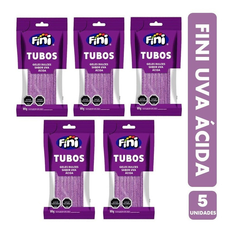 Tubos Fini Sabor Uva Ácida (pack De 5 Unidades)