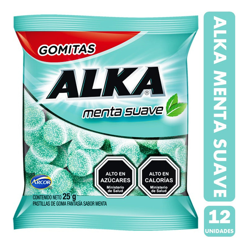 Alka Menta Suave En Gomita - Arcor (caja Con 12 Unidades)