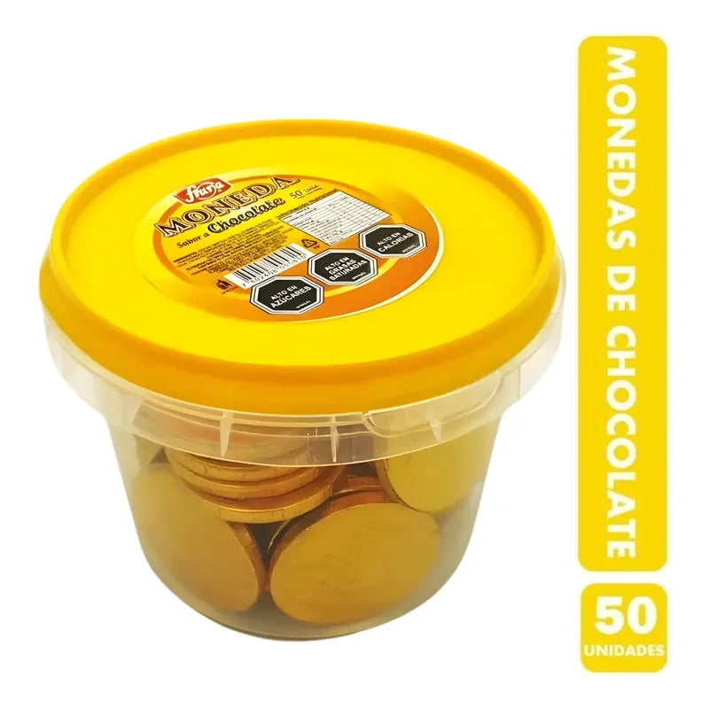 Monedas Sabor Chocolate De Fruna (pote Con 50 Unidades)