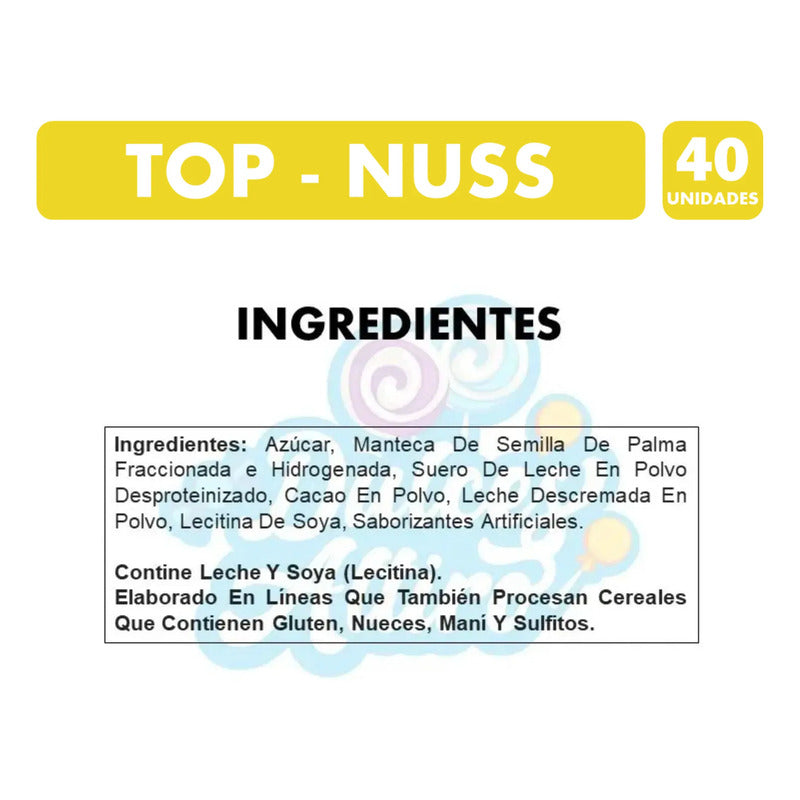 Chocolate Con Almendras Top - Nuss (display Con 40 Unidades)