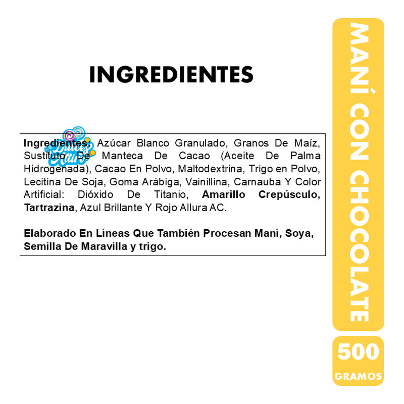 Maní Con Chocolate - Fresco - Nicoland (bolsa De 500 Gramos)