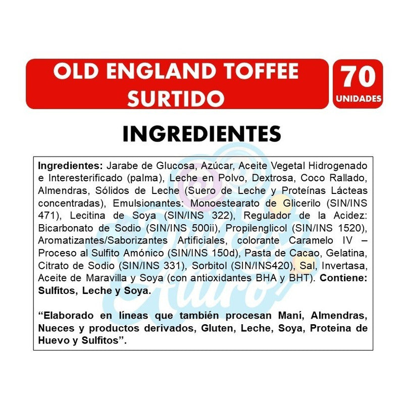 Old England Toffee Surtido (bolsa Roja Con 70 Caramelos)