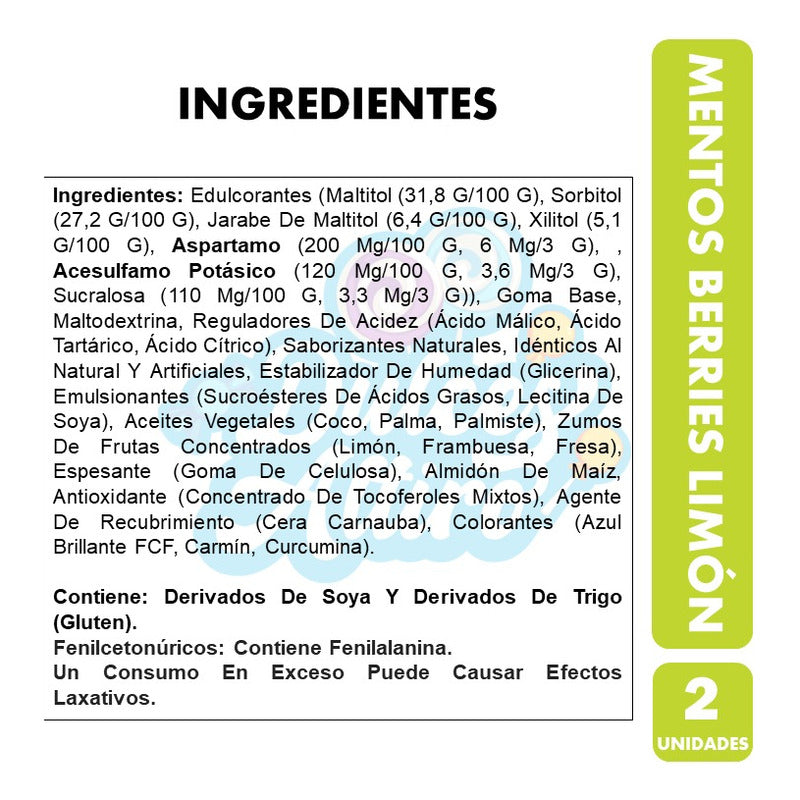 Mentos Pure Fresh Sabor Berries Limón (pack Con 2 Unidades)