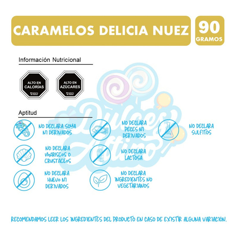 Caramelo Delicia De Nuez Merello(contiene 90 Gramos)