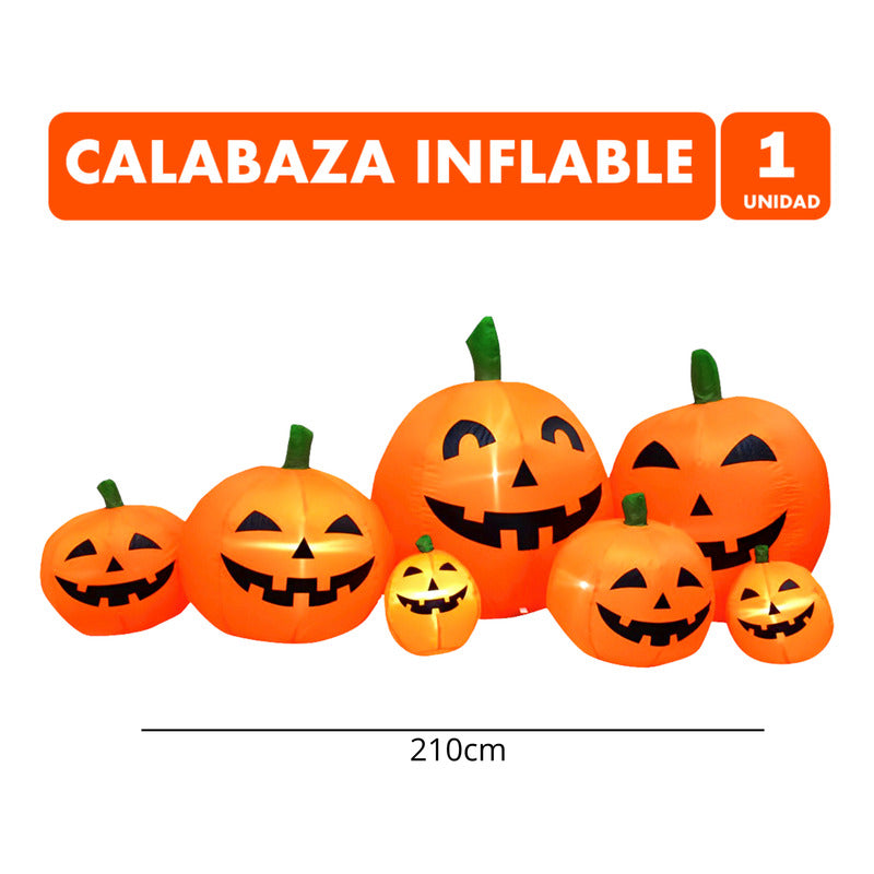 Calabazas Inflables Para Decoración De Halloween De 210cm Naranja