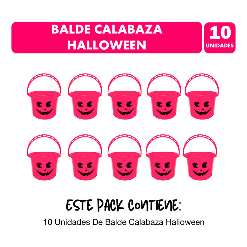 Baldes Para Halloween En Pack Conveniente 10 Unidades Fucsia