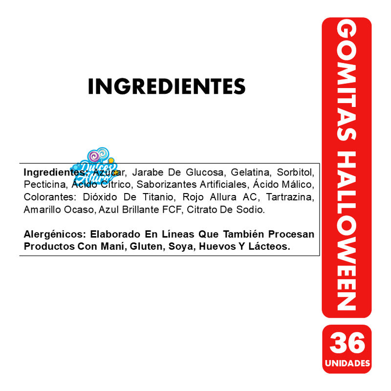 Dulces Halloween - Gomitas Ojos De Miedo Bolsa 36 Unidades