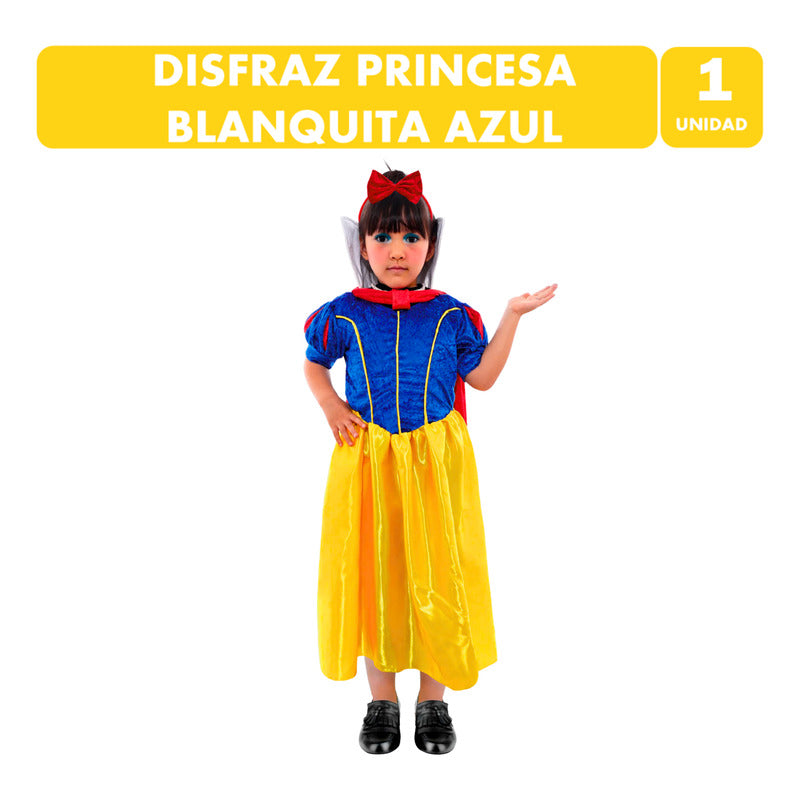 Disfraz Princesa Blanquita Vestido Azul Fiesta De Disfraces Azul Oscuro 5-6