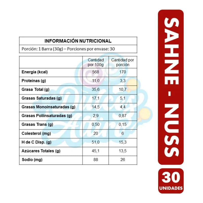 Caja Chocolates Sahne Nuss Nestlé -  30 Unidades (900g)