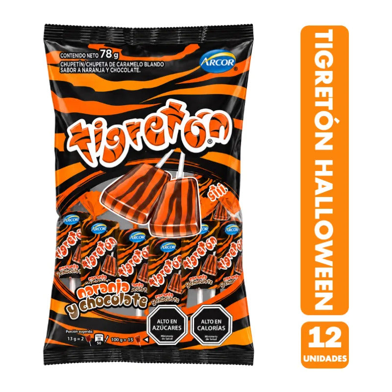 Dulces Para Halloween - Tigretón Sabor Naranja Y Chocolate