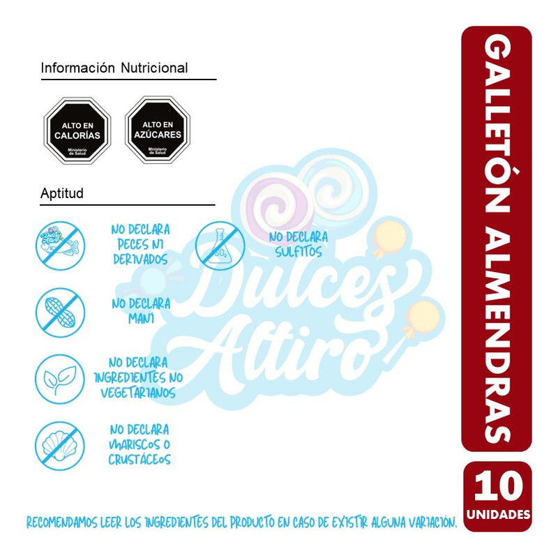 Pack De Galletón Almendras Nutra Bien (pack De 10 Unidades)